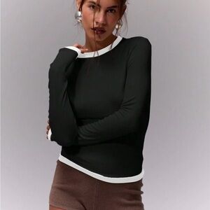 Faux Layered long sleeve top